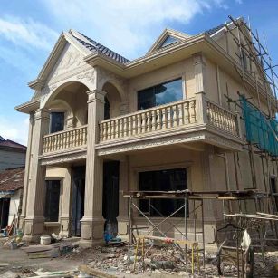 攀枝花 黄金麻花岗岩石材私人别墅雕花门楼柱阳台栏杆