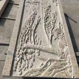 攀枝花 黄金麻雕刻板浮雕迎客松