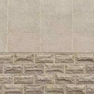 攀枝花 黄金麻自然面蘑菇石配荔枝面干挂