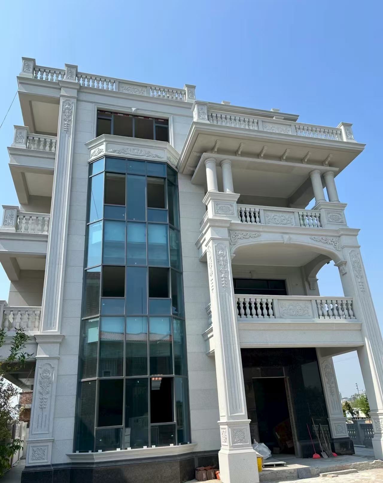 攀枝花 白麻花岗岩别墅外墙干挂效果展示