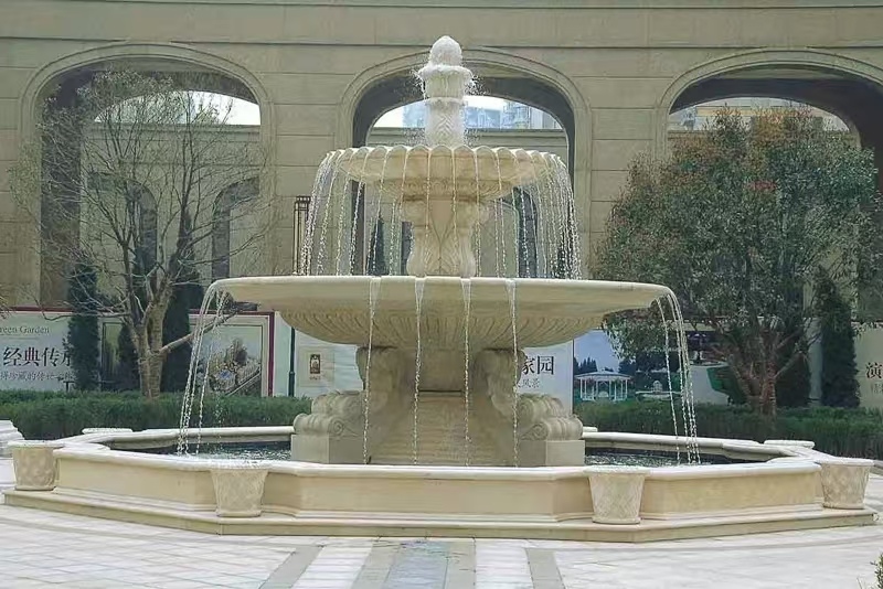 攀枝花 黄金麻花岗岩异型加工——户外庭院石雕流水喷泉