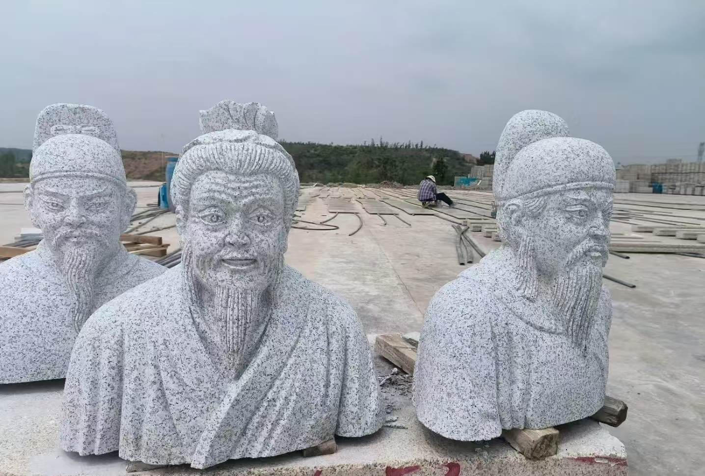 攀枝花 白麻花岗岩石材人物立体雕刻